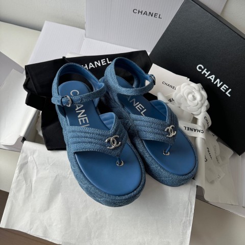 샤넬 25ss 플랫폼 쪼리 샌들 굽이 4cm