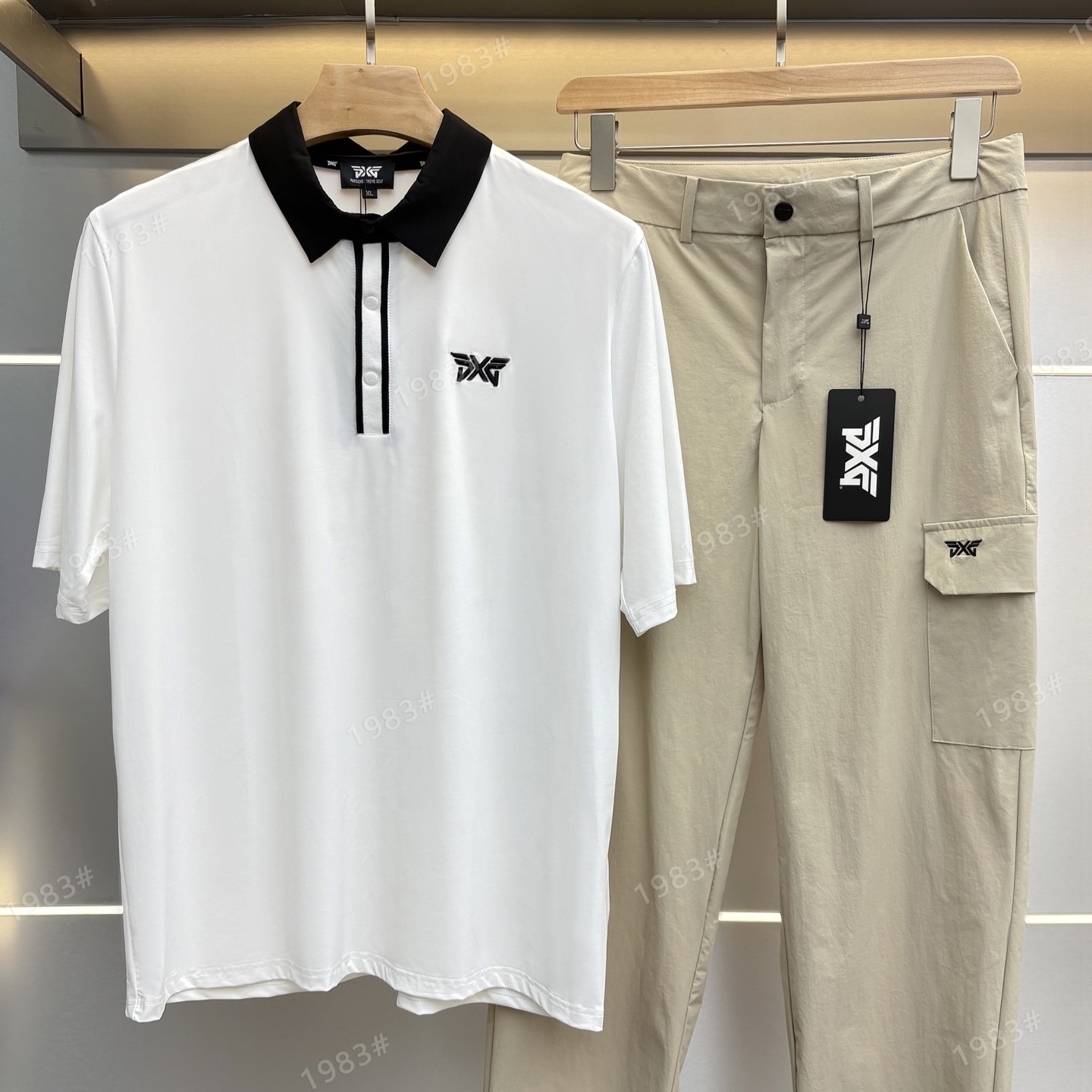 PXG 피엑스지 남성 골프 카라 반팔티 화이트